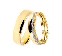 Trauring DOOSTI "Schmuck Geschenk Silber 925 Trauring Ehering Partnerring LIEBE" Gr. 58, gold (gelbgoldfarben), Fingerringe, Damen, 58,mit Zirkonia, Silber 925 (Sterlingsilber), 5mm, Trauring, wahlwei