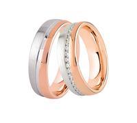 Trauring DOOSTI "Schmuck Geschenk Silber 925 Trauring Ehering Partnerring LIEBE" Gr. 58, rosa (roségoldfarben, silberfarben), Fingerringe, Damen, 58, ohne Zirkonia, Silber 925 (Sterlingsilber), 6mm, T