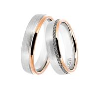 Trauring DOOSTI "Schmuck Geschenk Silber 925 Trauring Ehering Partnerring LIEBE" Gr. 58, rosa (silberfarben, roségoldfarben), Fingerringe, Damen, 58,mit Zirkonia, Silber 925 (Sterlingsilber), 5mm, Tra