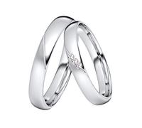 Trauring DOOSTI "Schmuck Geschenk Silber 925 Trauring Ehering Partnerring LIEBE" Gr. 62, silber (silberfarben), Fingerringe, Damen, 62,mit Zirkonia, Silber 925 (Sterlingsilber), 3,5mm, Trauring, wahlw