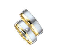 Trauring FIRETTI "Schmuck Geschenk Gold 375 Hochzeit Ehering Trauring "LIEBE"" Gr. 16,5, gold (gelbgoldfarben, weißgoldfarben), Fingerringe, Damen, 16,5, ohne Brillant, Gelbgold 375 Weißgold 375, 6mm,