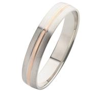 Trauring FIRETTI "Schmuck Geschenk Gold 375 Hochzeit Ehering Trauring "LIEBE" Gr. 18, rosa (weißgoldfarben, roségoldfarben), Fingerringe, Damen, 18, ohne Brillant, Roségold 375 Weißgold 375, 4mm, Rosé