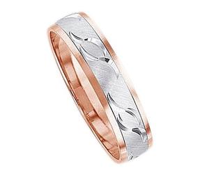 Trauring FIRETTI "Schmuck Geschenk Gold 375 Hochzeit Ehering Trauring "LIEBE" Gr. 18, rosa (weißgoldfarben, roségoldfarben), Fingerringe, Damen, 18, ohne Brillant, Roségold 375 Weißgold 375, 5mm, Rosé
