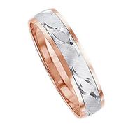Trauring FIRETTI "Schmuck Geschenk Gold 375 Hochzeit Ehering Trauring "LIEBE"" Gr. 20, rosa (weißgoldfarben, roségoldfarben), Fingerringe, Damen, 20, ohne Brillant, Roségold 375 Weißgold 375, 5mm, Ros