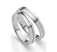 Trauring FIRETTI "Schmuck Geschenk Gold 750 Hochzeit Ehering "LIEBE" Gr. 52, weiß (weißgoldfarben), Fingerringe, Damen, 52, ohne Brillant, Weißgold 375, 3,5mm, Trauring, Made in Germany, wahlweise mit