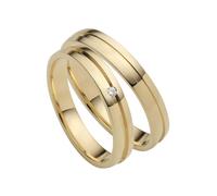Trauring FIRETTI "Schmuck Geschenk Gold 750 Hochzeit Ehering "LIEBE" Gr. 70, gold (gelbgoldfarben), Fingerringe, Damen, 70, 0,02 SI = kleine Einschlüsse mit Brillant, Gelbgold 585, 3,5mm, Trauring, Ma