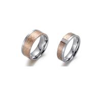 Trauring FIRETTI "Schmuck Geschenk "LIEBE" bicolor, ca. 6,0mm breit, ca. 8,0mm breit" Gr. 54, rosa (edelstahlfarben, roségoldfarben), Fingerringe, 54,mit Zirkonia, Edelstahl, 6mm, Trauring, wahlweise