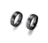 Trauring FIRETTI "Schmuck Geschenk "LIEBE" bicolor, ca. 8,00 mm breit" Gr. 60, schwarz (edelstahlfarben, schwarz), Fingerringe, Damen, 60,mit Außenstruktur, Edelstahl, 8mm, Trauring (90090362-60) edel