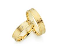 Trauring PHÖNIX "Schmuck Geschenk Gold 333 Trauring Ehering LIEBE versch. Varianten" Gr. 51, gold (gelbgoldfarben), Fingerringe, Damen, 51, 0,01 SI = kleine Einschlüsse mit Brillant, Gelbgold 333, 5mm