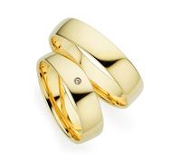 Trauring PHÖNIX "Schmuck Geschenk Gold 333 Trauring Ehering LIEBE versch. Varianten" Gr. 51, gold (gelbgoldfarben), Fingerringe, Damen, 51, 0,01 SI = kleine Einschlüsse mit Brillant, Gelbgold 333, 5mm