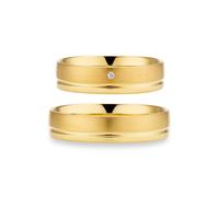 Trauring PHÖNIX "Schmuck Geschenk Gold 333 Trauring Ehering LIEBE versch. Varianten" Gr. 51, gold (gelbgoldfarben), Fingerringe, Damen, 51, 0,01 SI = kleine Einschlüsse mit Brillant, Gelbgold 333, 5mm