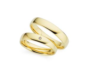 Trauring PHÖNIX "Schmuck Geschenk Gold 333 Trauring Ehering LIEBE versch. Varianten" Gr. 59, gold (gelbgoldfarben), Fingerringe, Damen, 59, 0,01 SI = kleine Einschlüsse mit Brillant, Gelbgold 333, 4mm