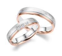 Trauringe Partnerringe Edelstahl Roségold plattiert Marrya ES-34