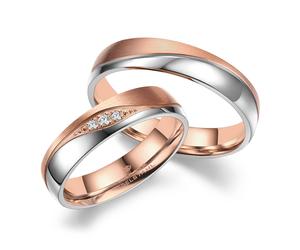 Trauringe Partnerringe Edelstahl Roségold plattiert Marrya ES-35