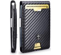 Travando AUSTIN Schlanke Geldbörse mit Geldklammer RFID-Schutz, für Herren - Schwarz - Klein