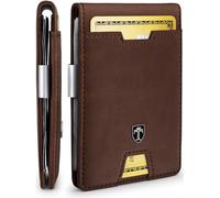 Travando Austin Schlanke Geldbörse mit Geldklammer RFID-Schutz, für Herren - Braun - Klein