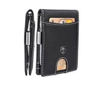 TRAVANDO börse mit Klammer â€žRIOâ€œ â€“ Herren-Geldbörsen, schmale Vordertasche, RFID-blockierender Kartenhalter, minimalistische Mini-Geschenkbox