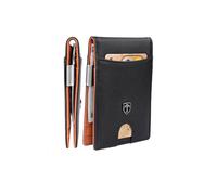 TRAVANDO Herren Kreditkartenetui mit Geldklammer RIO RFID Portemonnaie schmal Kreditkartenhalter, Schwarz