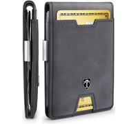 TRAVANDO Schlanke Herren-Geldbörse mit Geldklammer, RFID-blockierend, Kreditkartenetui für Herren, mit Geschenkbox, GRAU, Slim, Austin-2024