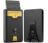 TRAVANDO SWYPE Aluminium Slim Wallet - Carbon Geldbörse Herren Klein mit RFID Schutz - Kleiner Mini Geldbeutel mit Geldklammer - Kartenetui mit Geldspange - Smart Portmonee - Portemonnaie