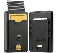 TRAVANDO SWYPE Echtleder Aluminium Pop-Up Wallet für 6-7 Karten - Geldbörse für Herren mit RFID Schutz - Geldbeutel mit Geldfach - Kartenetui mit Geldstasche - inklusive Geschenkbox (6-7 Karten)