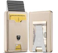 TRAVANDO Swype Schlanke Geldbörse für Herren mit Geldklammer aus Metall, RFID-blockierend, Herren-Geldbörse, Kartenetui, Titan, Natur