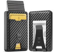 TRAVANDO Swype Slim Wallet für Herren, Metall, RFID-blockierend, Kartenetui, Carbon, Geldklammer