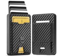TRAVANDO Swype Slim Wallet für Herren, Metall, RFID-blockierend, Kartenetui, XL Carbon, Swype Slim, Geldfach