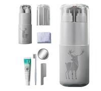 Travel Bottles Set Toiletries - Clear Air Travel Size Bottle | Silicone Squeezable Containers, 4 PCS Leak Proof Traveling Liquid Containers for Cosmetic with Label and Storage Box, Blue