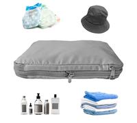 Travel Compression Packing Cube | Double-Layer Large Capacity Nylon Bag 37x27x2cm | Waterproof Space-Saving Organizer | Three-Step Clothes Compression For Business Vacation Trips