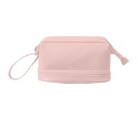 Travel Cosmetic Bag Double Layer, Large Makeup Bag Zipper Pouch | 23.5 * 10.5 * 11cm PU Leather Waterproof Toiletry for Women and Girls, Travel Cosmetics Bags