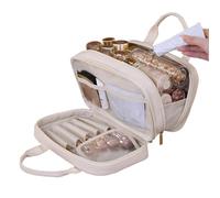 Travel Cosmetic Bag, Large MakeUp Bag, Double Layer Makeup Tool with Sturdy Build, Toiletry Care System with Smart Design, Smooth Waterproof Divider Aid, 7.48x2.76x2.17 Essential Companion for Women G