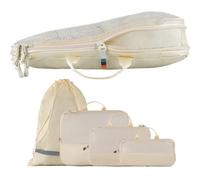 TRAVEL DUDE Packing Cubes mit Kompression aus recycelten Plastikflaschen Beige