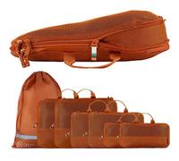 TRAVEL DUDE Packing Cubes mit Kompression aus recycelten Plastikflaschen Orange