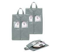 TRAVEL DUDE Schuhtasche 2er Set - Wasserfeste Schuhbeutel Reise, Koffer, Gepäck - Schmutzabweisender Schuhsack Reise für Schuhe Grau