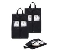 TRAVEL DUDE Schuhtasche 2er Set - Wasserfeste Schuhbeutel Reise, Koffer, Gepäck - Schmutzabweisender Schuhsack Reise für Schuhe Schwarz