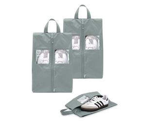 TRAVEL DUDE Schuhtasche 2er Set - Wasserfeste Schuhbeutel Reise, Koffer, Gepäck - Schmutzabweisender Schuhsack Reise für Schuhe Grau