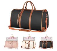 Travel Garment Bag Large Suit Bags for Men, Carry On Garment Duffle Bags with Shoes Compartment, Convertible Weekend Luggage Bags Hanging Suit Carriers for Men Women (black)