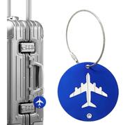 Travel Tags Metal Round Airplane Design | Luggage ID Labels Identifier Set