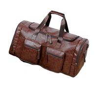 Travel Tote Bag, Large PU Leather Carryall, Heavy-Duty Travel Overnight Bag with Spacious Interior, Stylish Organizer with Reinforced Handles, Weekend Tote for Dad Boyfriend Business Airplane,