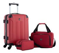 Travelers Club Chicago Hartschale Erweiterbares Spinner-Gepäck, Rot, 5-teiliges Set