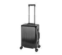 Travelhouse 100% Aluminium Handgepäck-Koffer Tokyo · hochwertige Aluminium Legierung mit 4 Rollen und zweifachem TSA-Zahlenschloss · Vol. 41,5L - schwarz 4X Silent Move Doppelrollen