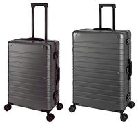 Travelhouse Aluminium Reisekoffer Oslo · 2-teiliges Set · Aluminium Hartschale · TSA · Gepäck Reisetrolley Trolley Reisekoffer · Vol. M-72L ·L-102L Graphit