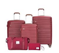 Travelhouse Ascona 5-teiliges Gepäck-Set - ABS Hartschalen Koffer mit Rollen, Reisetasche & Kulturbeutel, Handgepäck & Aufgabegepäck mit TSA-Schloss, robust & leichtes Trolley Set