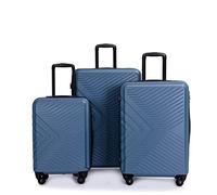 Travelhouse Bali 3-teiliges Kofferset Blau - ABS Hartschalen Trolley Set mit 4 Rollen, TSA-Schloss & kratzfester Oberfläche, robust & leichtes Reisegepäck für Damen & Herren