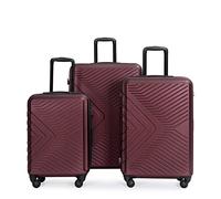 Travelhouse Bali 3-teiliges Kofferset Weinrot - Robustes ABS Hartschalen Trolley Set mit 4 Rollen & TSA-Schloss, elegant, leicht & Kratzfest - Reisegepäck für Damen & Herren