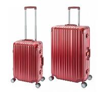 Travelhouse London · 2-teiliges Reisekoffer Set · Aluminium Rahmen · Polykarbonat Hartschale · 2X TSA · 4 Silent Move Doppelrollen Handgepäck-Koffer 55cm + L-75cm · Vol. S-44L · Vol. 108L