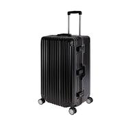 Travelhouse London XL Koffer Sport · Aluminium Rahmen & Polycarbonat Hartschale Reisekoffer · 2X TSA Zahlenschloss · 4X 360° Doppelrollen · 43x36x76cm · Vol. 115L · Farbe: Schwarz