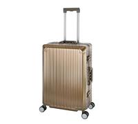 Travelhouse Tokyo 100% Aluminium Reisekoffer Champagner M-65cm Hartschalenkoffer Reisetrolley Suitecase Trolley 2X TSA Zahlenschloss 4 Silent Move Doppelräder 360° Rollen Vol. 72L