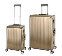 Travelhouse Tokyo 100% Aluminium Reisekofferset Champagner S-55cm & XL-78cm Hartschalenkoffer 2 TSA Schlösser 4 Silent Move Doppelrollen